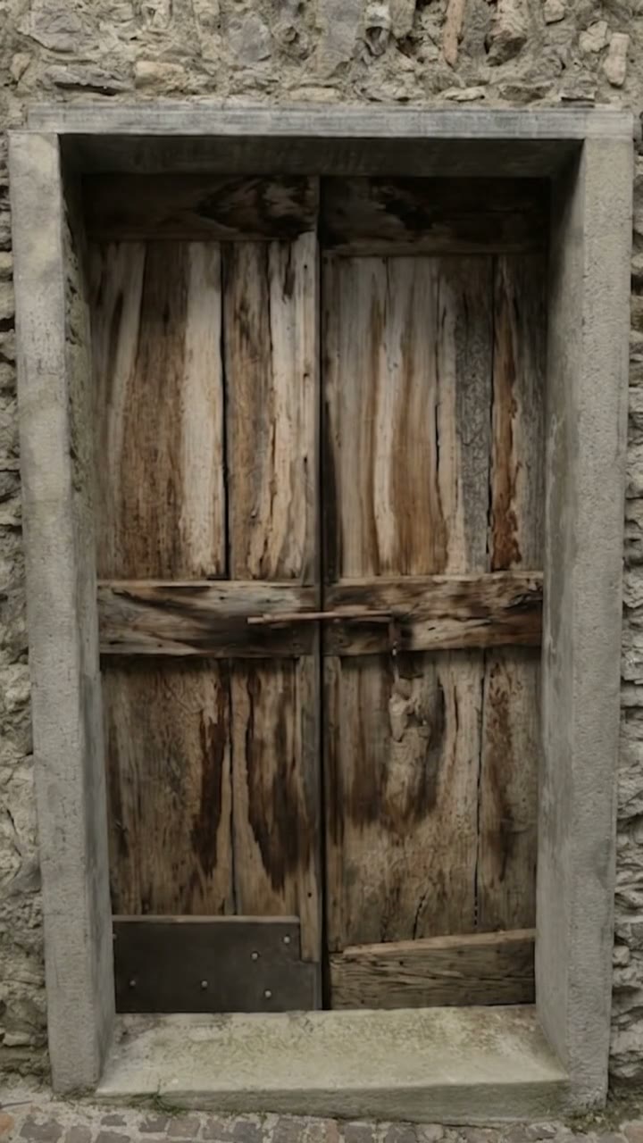 The closed wooden door from the quest
